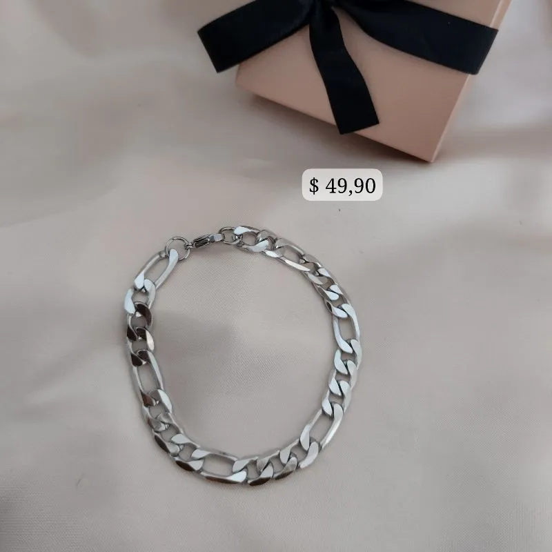 PULSEIRA MASCULINA ELO 3 POR 1 EM AÇO