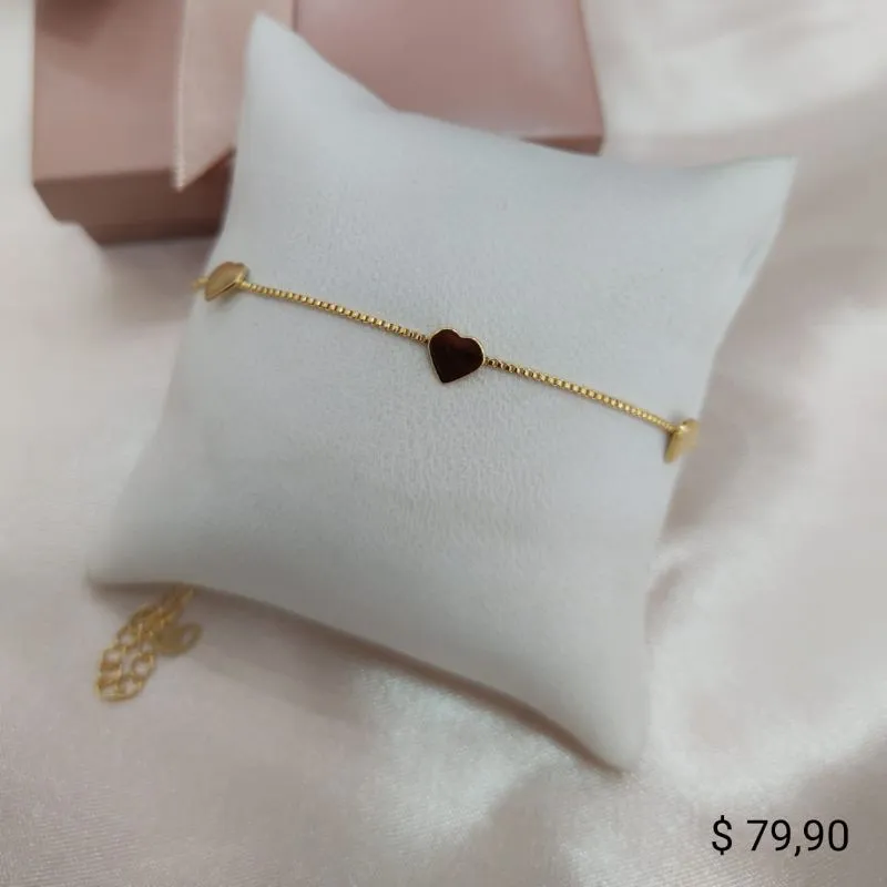 PULSEIRA VENEZIZNA PLACAS DE CORAÇÃO LISAS