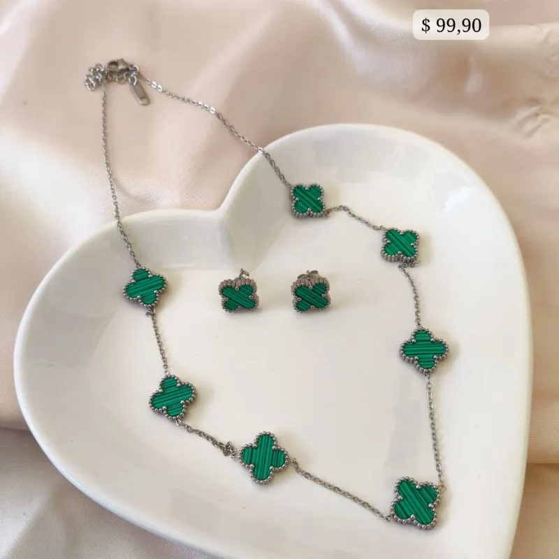 CONJUNTO EM AÇO TREVO VERDE MEDIO