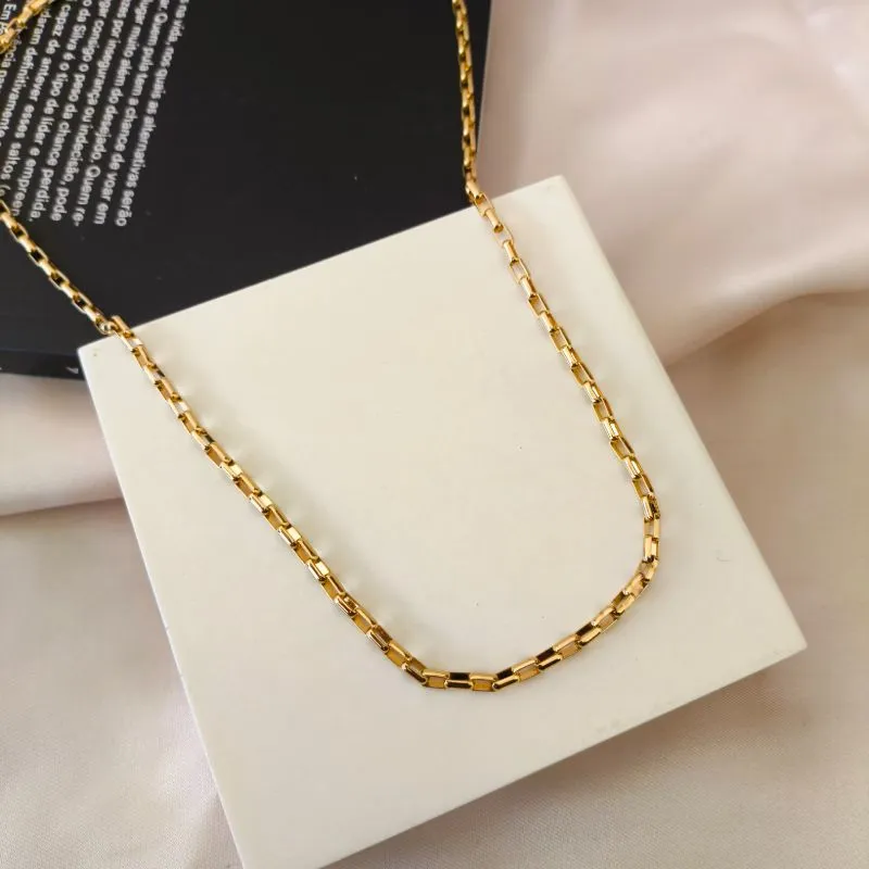 CORRENTE CARTIER ELO TIJOLINHOS ARREDONDADOS 60CM