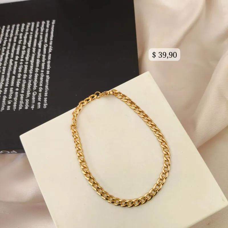 PULSEIRA EM AÇO ELO GROUMET 5MM