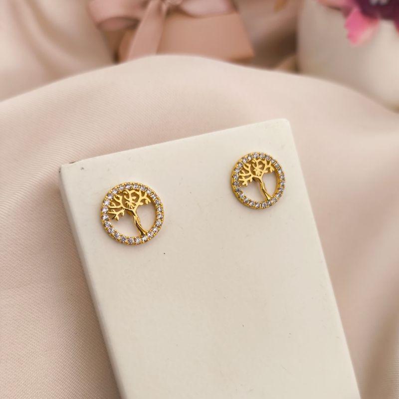 BRINCO COM ARVORE DA VIDA NO MEIO E CRAVEJADO EM MICRO ZIRCONIA AO REDOR BRINCO COM ARVORE DA VIDA NO MEIO E CRAVEJADO EM MICRO ZIRCONIA AO REDOR