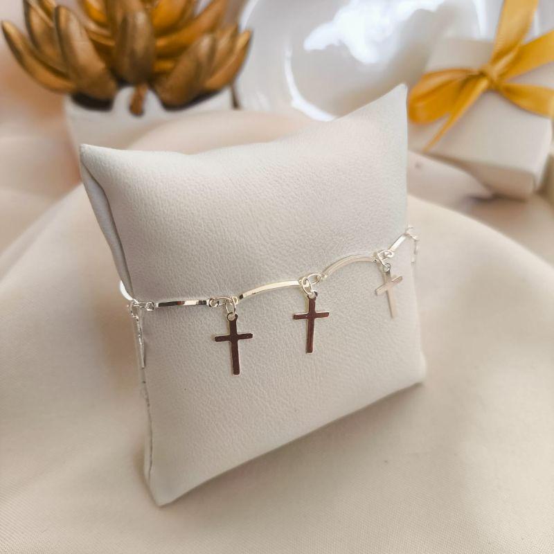 PULSEIRA TODA COM CRUZ PENDURADAS E BARRAS CURVADAS