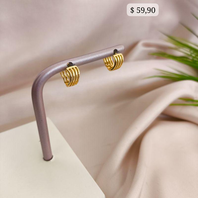 ARGOLA VAZADA LISTRADA ONDULADA