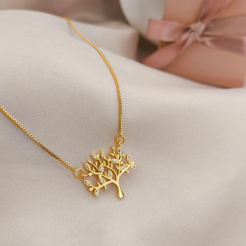 COLAR ARVOREDA VIDA COM FOLHAS EM PEDRAS DE MICRO ZIRCONIA COLAR ARVOREDA VIDA COM FOLHAS EM PEDRAS DE MICRO ZIRCONIA