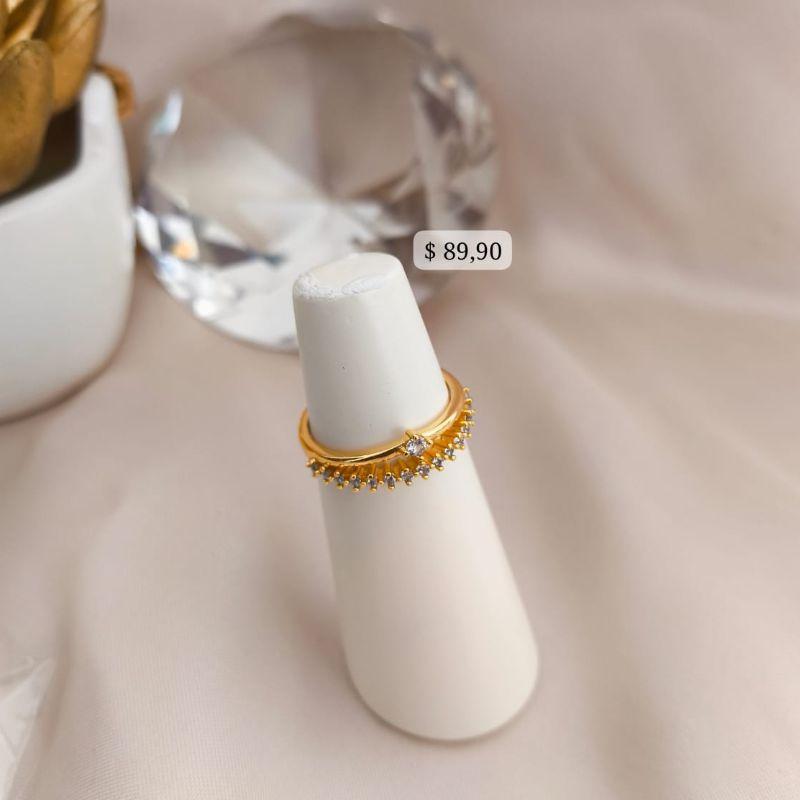 ANEL 2 EM 1 COM PEDRA SOLITARIA E CRAVEJADO EM MICRO ZIRCONIA ANEL 2 EM 1 COM PEDRA SOLITARIA E CRAVEJADO EM MICRO ZIRCONIA