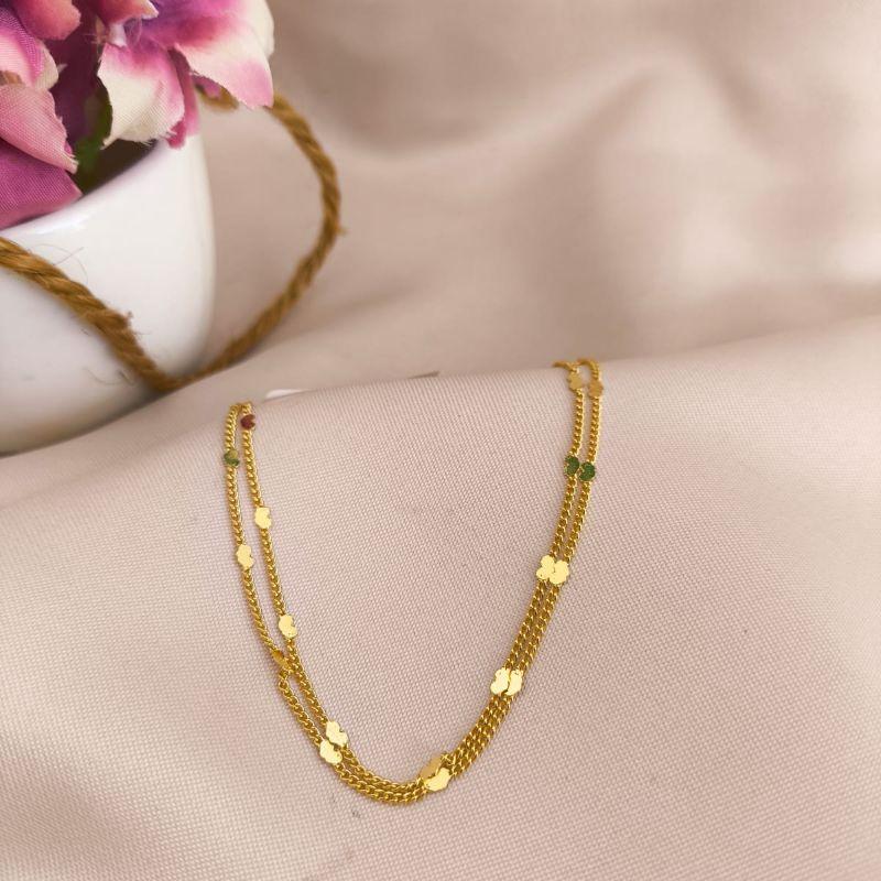 PULSERIA DUPLA ELO GROUMET COM PLACAS DE CORAÇÕES CHATADOS PULSERIA DUPLA ELO GROUMET COM PLACAS DE CORAÇÕES CHATADOS