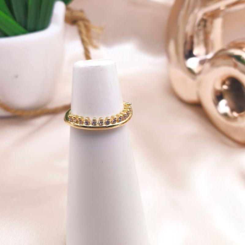 ANEL LISO E CREAVEJADO EM MICRI ZIRCONIA SEPARADAS