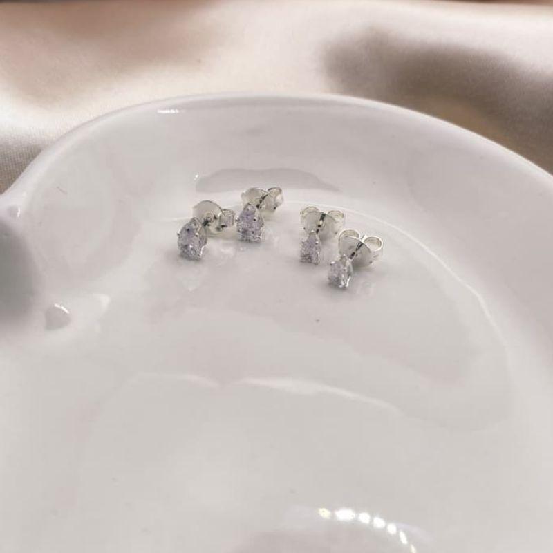 BRINCO DUPLO GOTA DE ZIROCNIA P, M