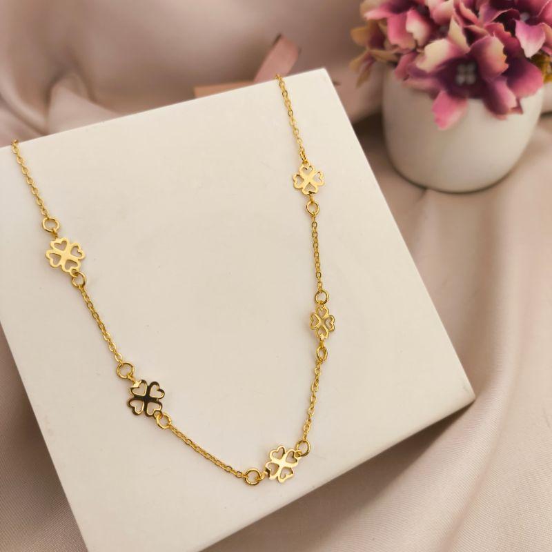 CHOKER COM TREVOS DE 4 FOLHAS VAZADOS