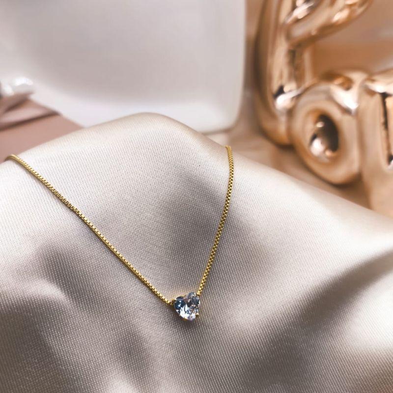 CHOKER VENEZIANA COM PEDRA DE CORAÇÃO DE ZIRCONIA PASSADOS