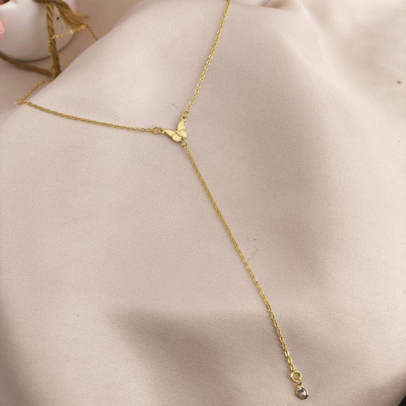 COLAR ESTILO GRAVATINHA COM BORBOLETA E PONTO DE LUZ NO FINAL