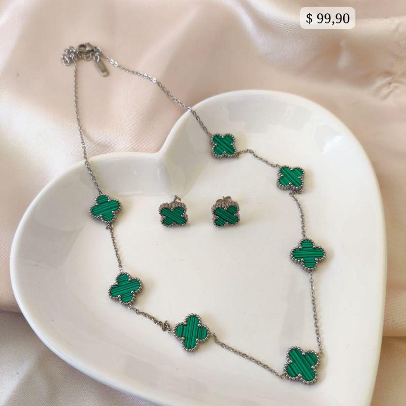 CONJUNTO EM AÇO TREVO VERDE MEDIO