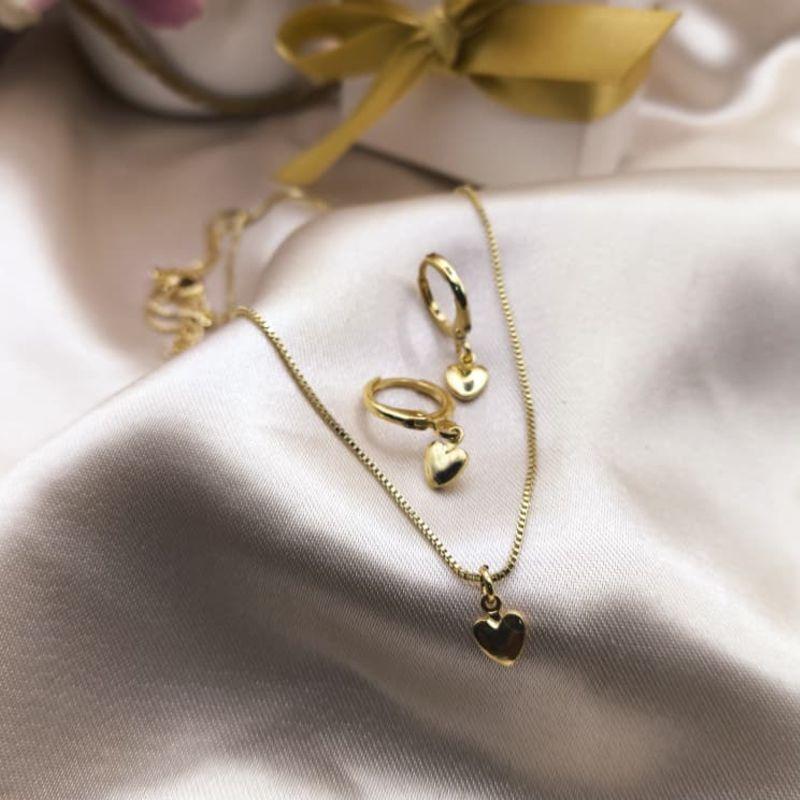 CONJUNTO INFANTIL CORAÇÃO BOLEADO LISO ARTICULADOR