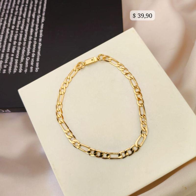 PULSEIRA EM AÇO ELO 3 POR 1  4MM