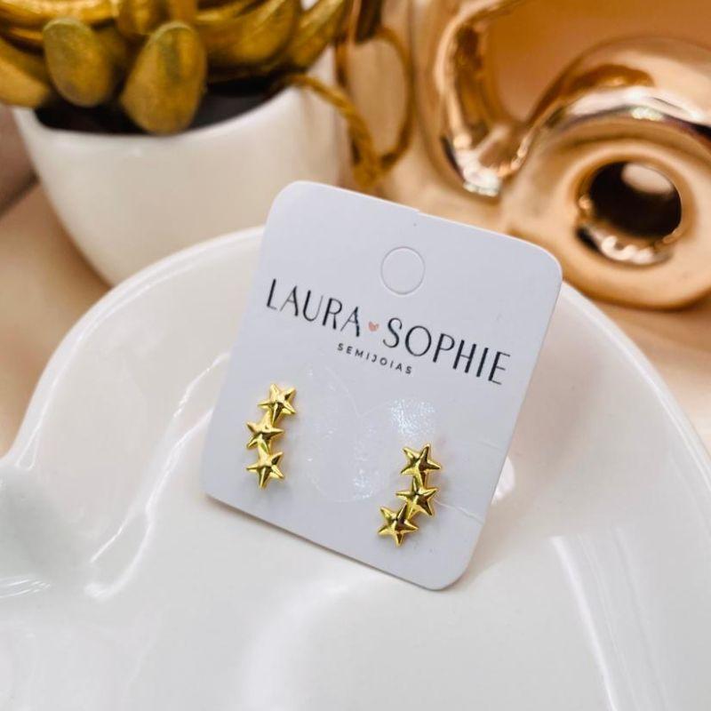 BRINCO EARCUFF 3 ESTRELAS LISAS