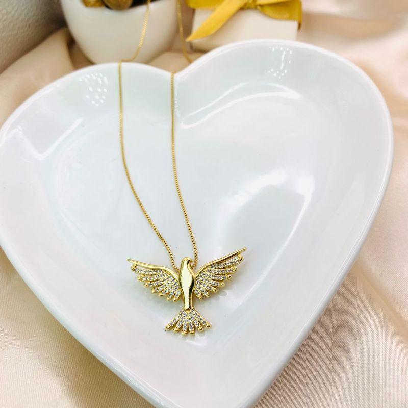 COLAR ESPIRITO SANTO CRAVEAJDO EM MICRO ZIRCONIA