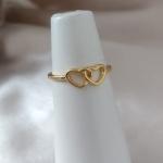 ANEL 2 CORAÇÃO VAZADO LISO