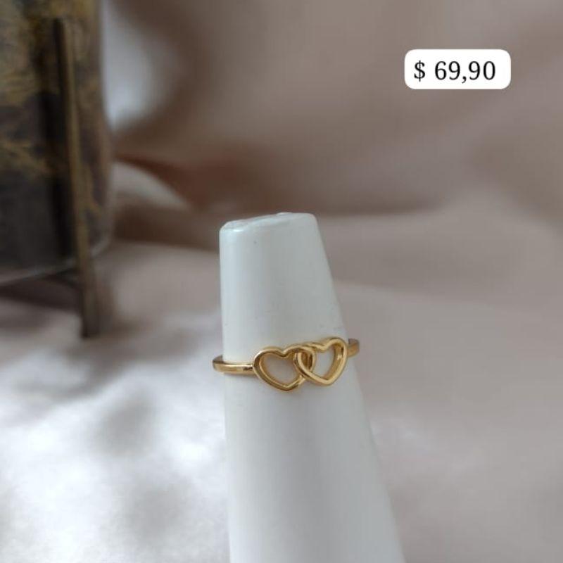 ANEL 2 CORAÇÃO VAZADO LISO