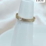 ANEL 2 EM 1 CRAVEJADO ZIRCONIA COM PEDRA SOLITARIA