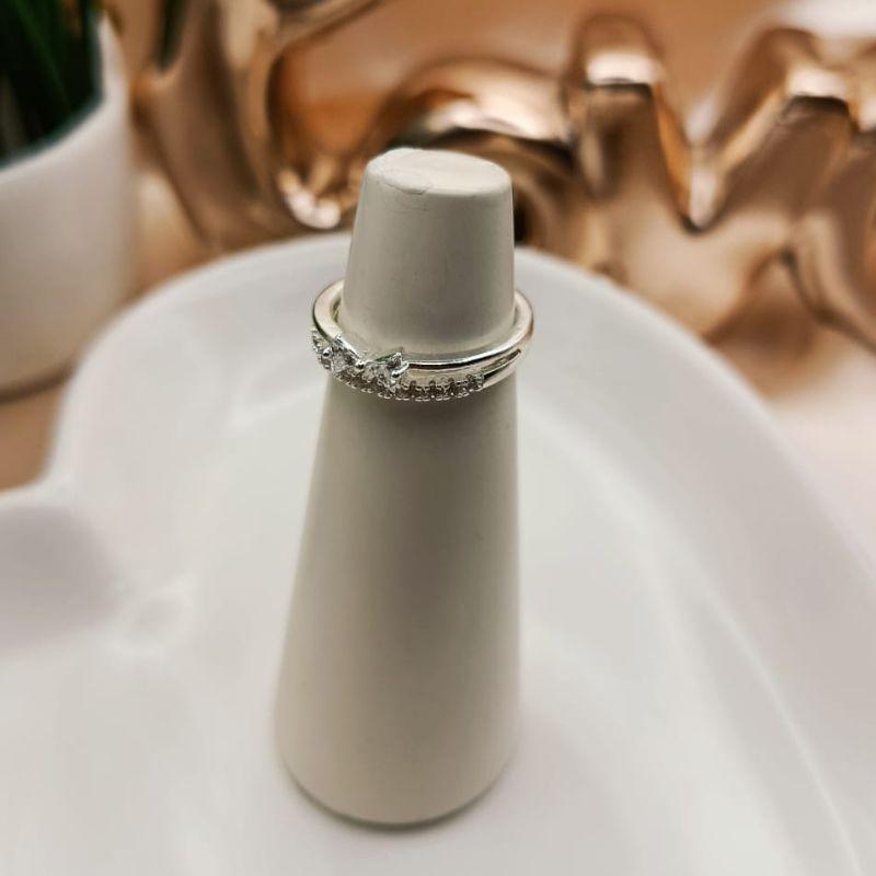 ANEL 2 EM 1 LAÇO E CRAVEJADO EM MICRO ZIRCONIA