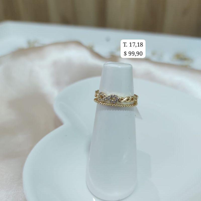 ANEL 2 EM 1 MINI ESFERAS E INFINITOS LISOS E CRAVEJADOS ZIRCONIA