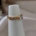 ANEL 2 EM 1 TRANSSADO LISO E CRAVEJADO ZIRCONIA COM PEDRA SOLITÁRIA ZIRCONIA