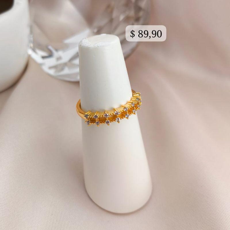 ANEL 2 EM 1 VAZADO COM PEDRAS DE ZIRCONIA AFASTADAS