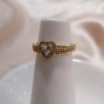 ANEL 3 EM 1 COM PEDRA DE CORAÇÃO ZIRCONIA CRAVEJADO EM ZIRCONIA