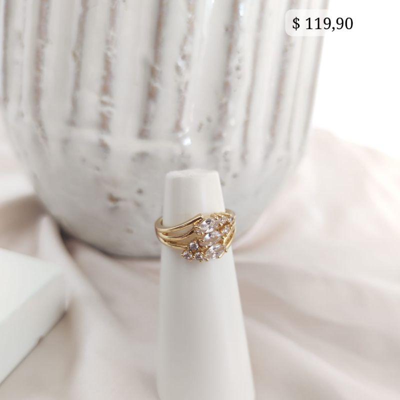 ANEL 3 EM 1 COM PEDRAS OVAIS ZIRCON