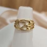 ANEL 3 EM 1 CORAÇÃO VAZADO CAVEJADO E ZIRCONIA E 2 LISOS