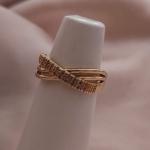 ANEL 3 EM 1 CRUZANDO 2 LISO E 1 CRAVEJADO DUPLA FILA DE ZIRCONIA