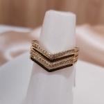 ANEL 4 EM 1 DETALHE EM V LISO E CRAVEJADO ZIRCONIA