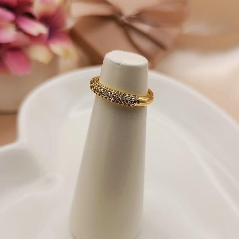 ANEL APARADOR COM 3 FILAS DE ZIRCONIA