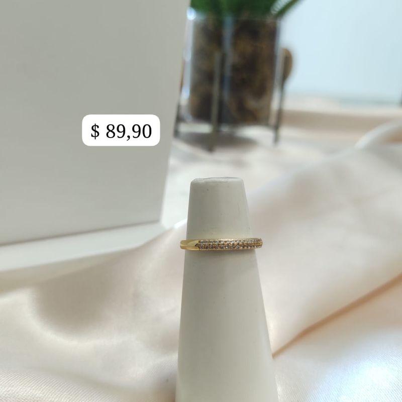 ANEL APARADOR METADE 2 FILAS DE ZIRCONIA