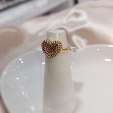 ANEL CHUVEIRINHO DE CORAÇÃO ROSA 14MM