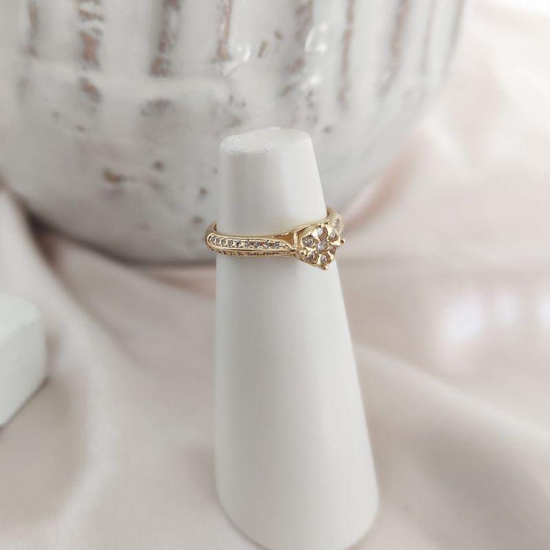 ANEL CHUVEIRINHO FORMATO PIZZA CRAVEJADO EM ZIRCONIA