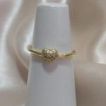 ANEL COM CORAÇÃO CRAVEJADO ZIRCONIA PEQUENO TAM 18