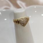 ANEL CORAÇÃO CRAVEJADO ZIRCONIA DETALHES OVAL