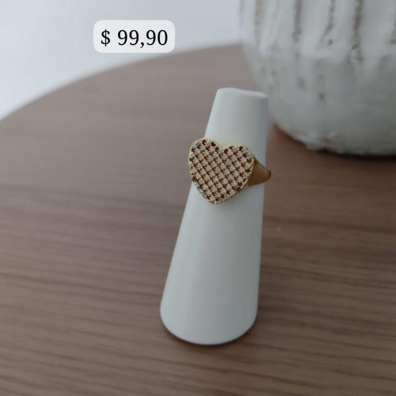 ANEL CORAÇÃO GRANDE CRAVEJADO ZIRCONIA