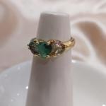 ANEL CORAÇÃO PEDRA TURMALINA ZIRCONIA COM PEDRAS OVAIS COLORIDAS