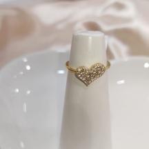 ANEL CORAÇÃO TORTO CRAVEJADO ZIRCONIA