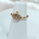 ANEL COROA CRAVEJADA ZIRCONIA E LISA VAZADA