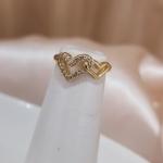 ANEL FALANGE CORAÇÃO LISO E CRAVEJADO VAZADO