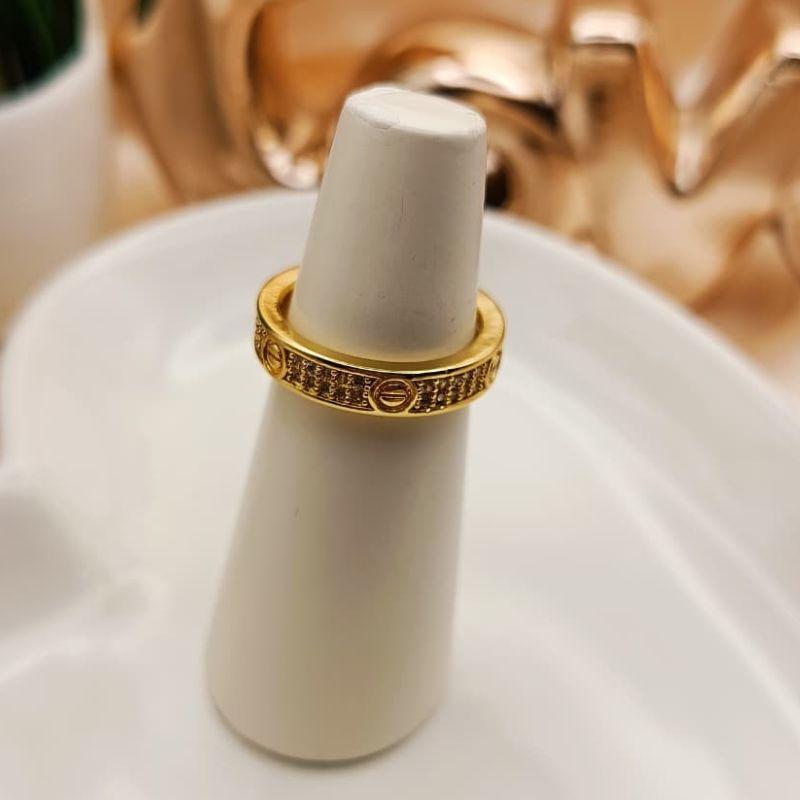 ANEL INPIRAÇÃO CARTIER CRAVEJADO EM MICRO ZIRCONIA