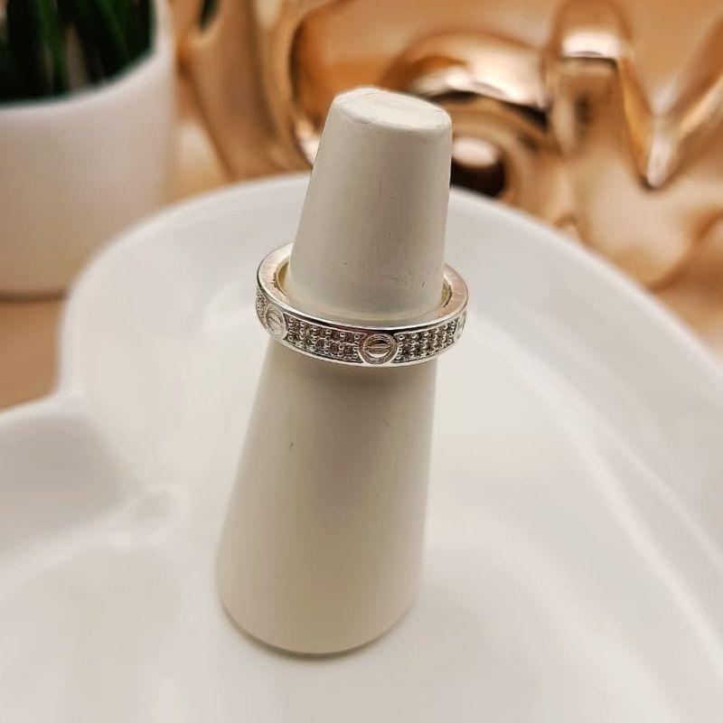 ANEL INPIRAÇÃO CARTIER CRAVEJADO EM MICRO ZIRCONIA