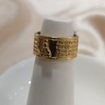 ANEL ORAÇÃO AVE MARIA ZIRCONIA AZUL