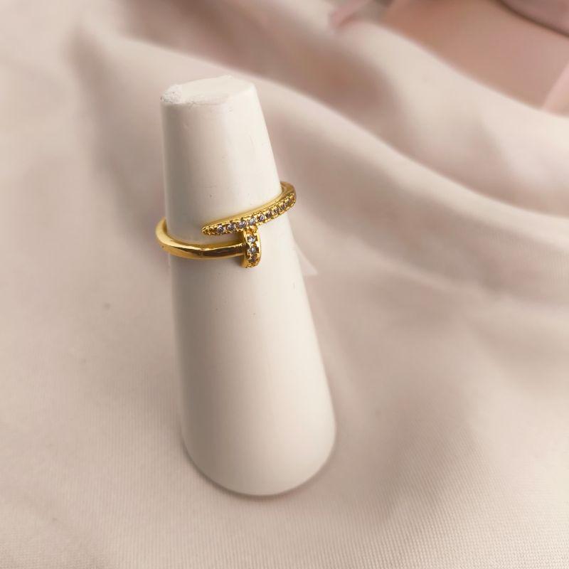 ANEL  PREGO CRAVEJADO ZIRCONIA COMEÇO E FIM