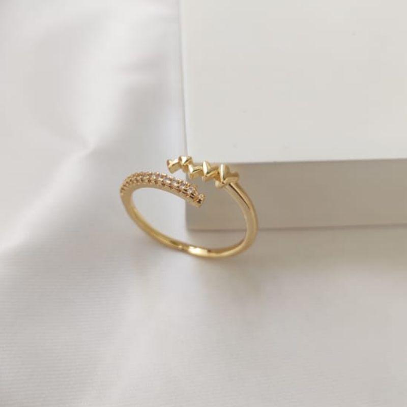 ANEL REGULAVEL COM CORAÇOES E CRAVEJADO EM MICRO ZIRCONIA