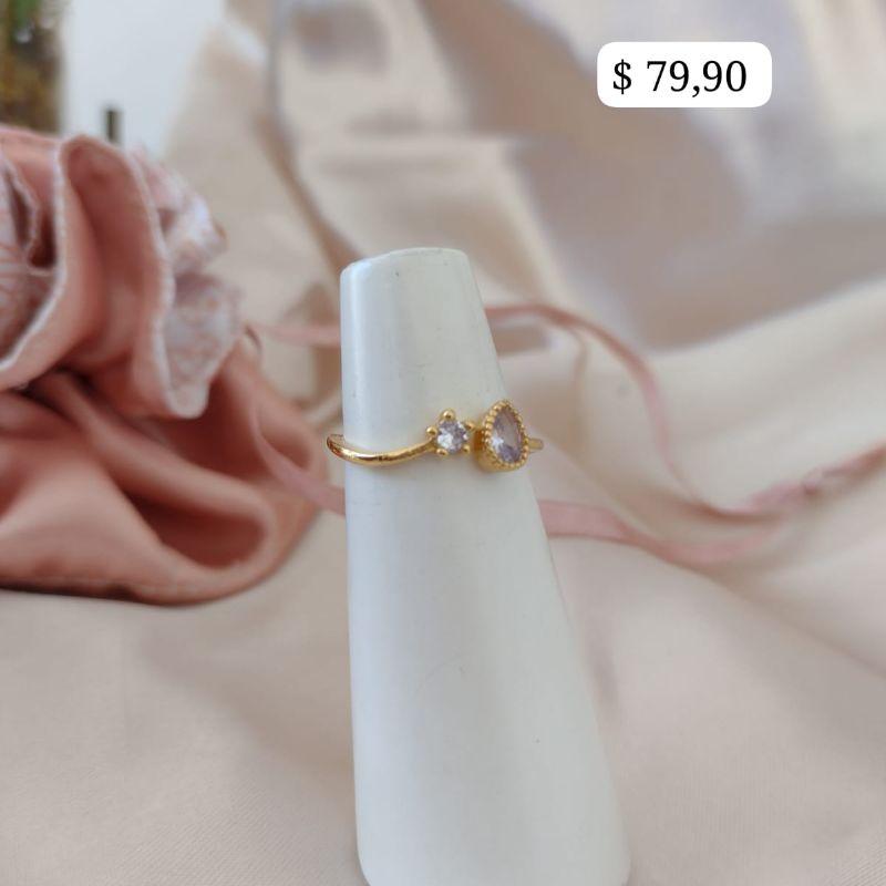 ANEL REGULÁVEL GOTA E PONTO DE LUZ ZIRCONIA